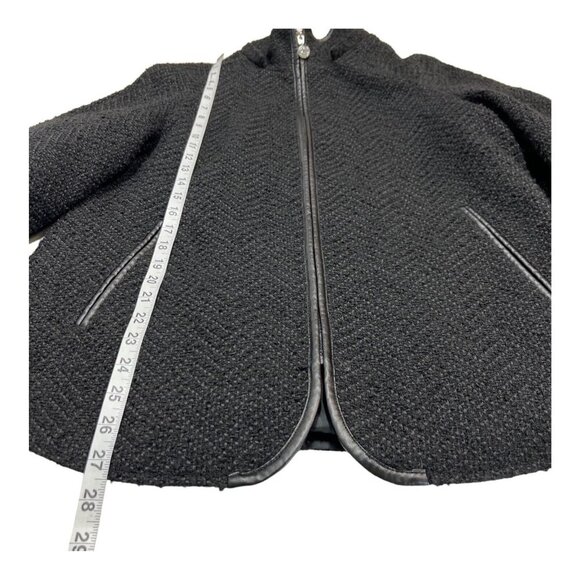Betsey Johnson Jacket Womens M Black Chevron Textured Boucle Knit Coat Classic - Picture 5 of 10